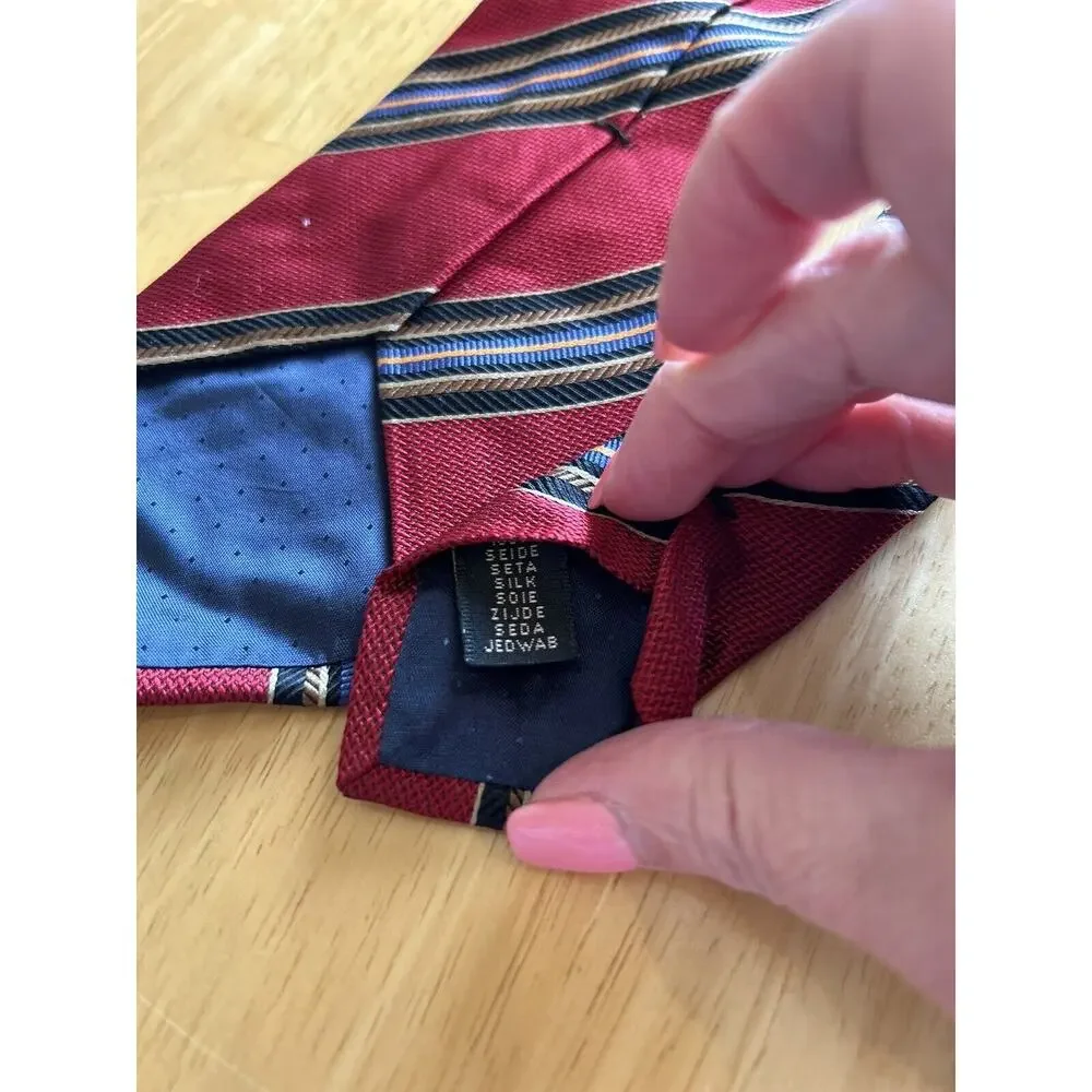 mark‎ pendleton Men’s Tie red striped 100% silk men’s Designer Necktie